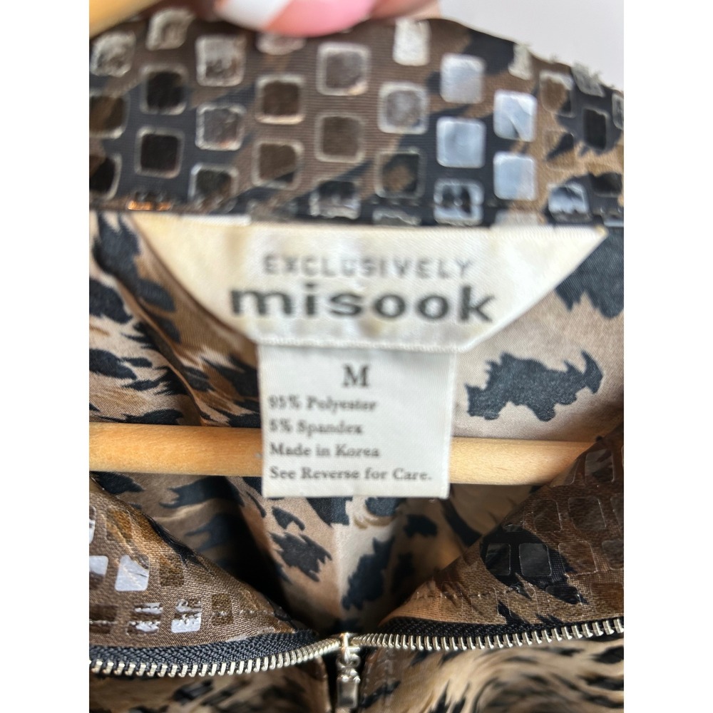 Exclusively Misook Medium Jacket Brown Animal Pri… - image 6